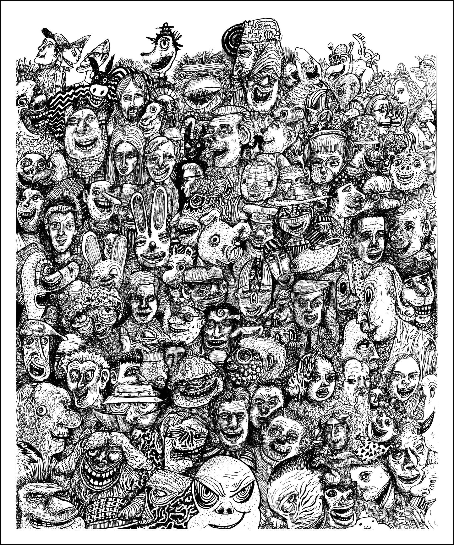 Many Faces - Foam Mounted Giclee Print